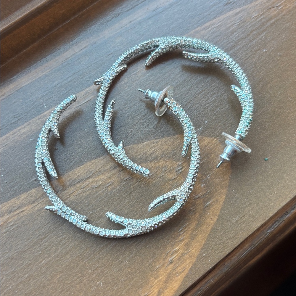 Swarovski antler  Hoop Earrings